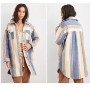 Aerie Striped super soft long shacket - oversized L
